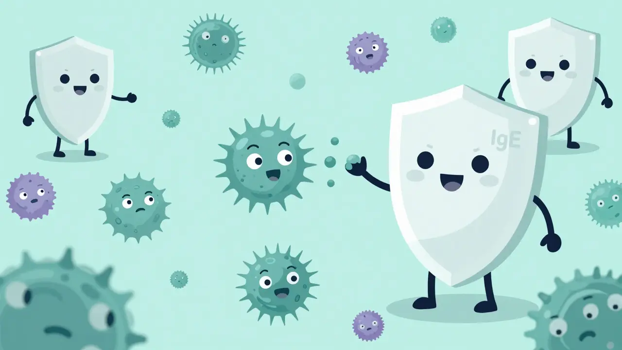 Antibodies blocking histamine cells in stylized art