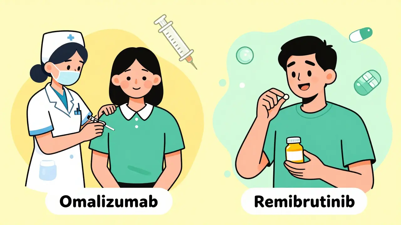 Patient choosing between injection and pill treatments