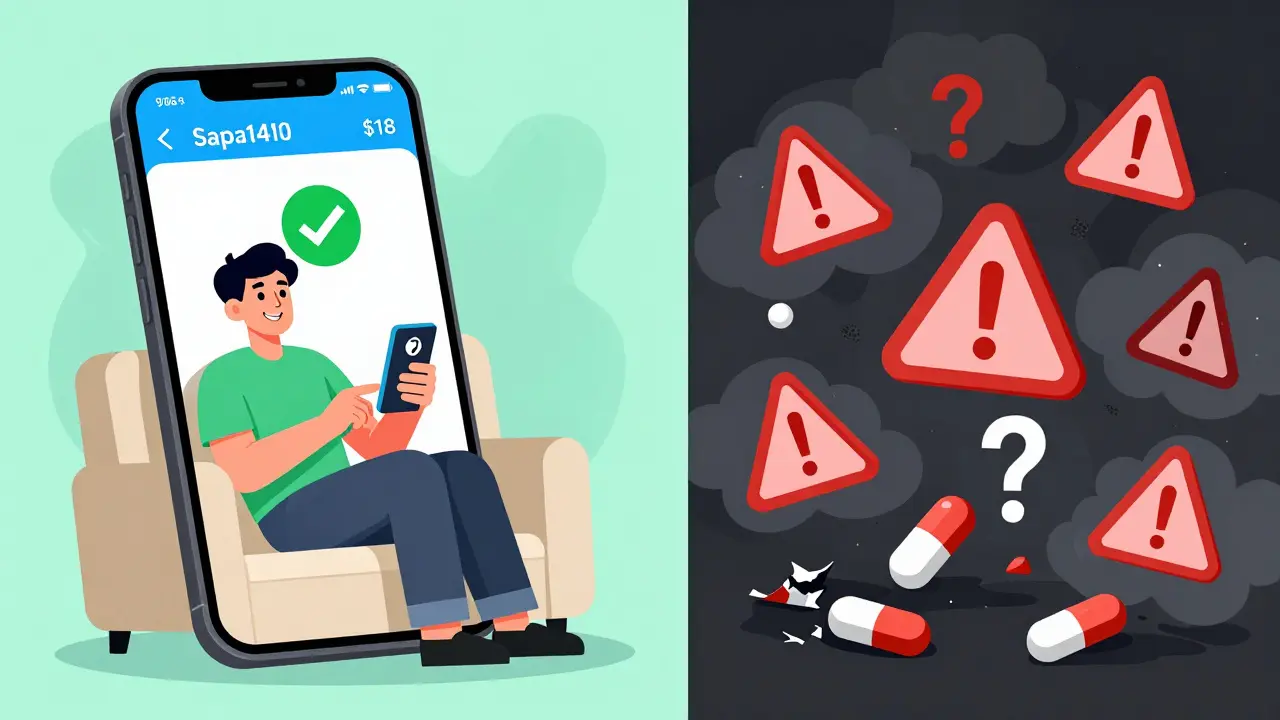Smartphone telehealth app vs shady scam website