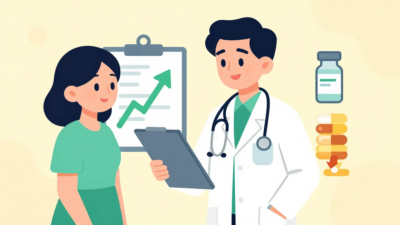 Doctor and patient reviewing treatment plan for adrenal health